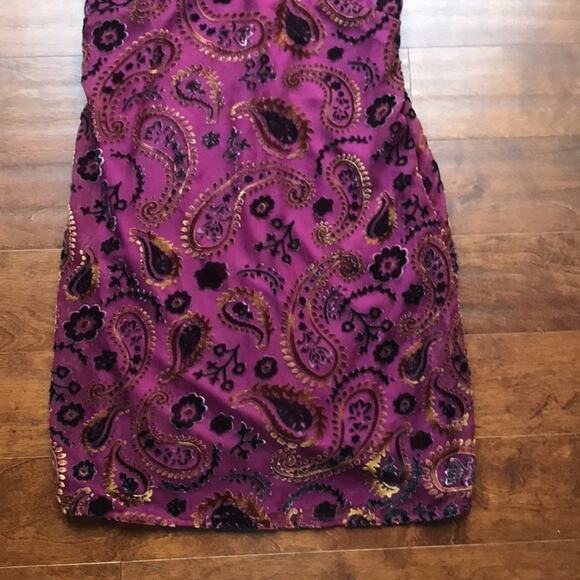 Japna Whimsigoth Velvet Burnout Paisley Slip Dress, Transitional Piece, Size Sm - Picture 10 of 11